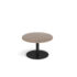 Monza circular coffee table with flat round black base 800mm