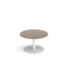 Monza circular coffee table with flat round white base 800mm