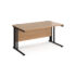 Maestro 25 straight desk 800mm deep - black cable managed leg