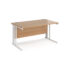 Maestro 25 straight desk 800mm deep - white cable managed leg