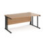 Maestro 25 right hand wave desk - black cable managed leg