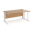 Maestro 25 right hand wave desk - white cable managed leg