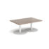 Monza rectangular coffee table with flat round white bases 800mm