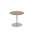 Monza circular dining table with flat round brushed steel base