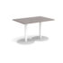 Monza rectangular dining table with flat round white bases