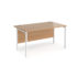 Maestro 25 straight desk 800mm deep - white H-frame leg