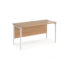 Maestro 25 straight desk 600mm deep - white H-frame leg