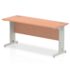 Impulse Slimline Straight Desk, Silver Cable Managed Leg