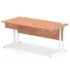 Impulse Straight Desk, White Cantilever Leg - With 2 x Single Drawers