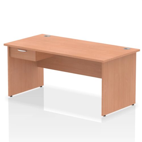 Impulse Panel End Straight Desk - 800mm deep, With 1 x Single Drawer