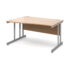 Momento left hand wave desk - silver cantilever frame