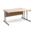 Momento right hand wave desk - silver cantilever frame