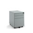 Steel 3 drawer mobile pedestal - silver