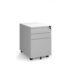 Steel 3 drawer mobile pedestal - silver