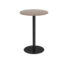 Monza circular poseur table with flat round black base