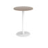 Monza circular poseur table with flat round white base