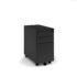 Steel 3 drawer narrow mobile pedestal - black