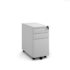 Steel 3 drawer narrow mobile pedestal - white