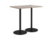 Monza rectangular poseur table with flat round black bases