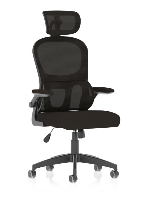 Iris Task Operator Black Mesh Back Fabric Seat