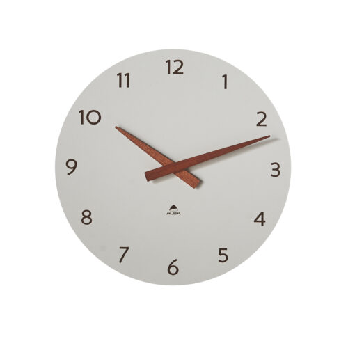 Orbit wall clock 300mm - Walnut & White