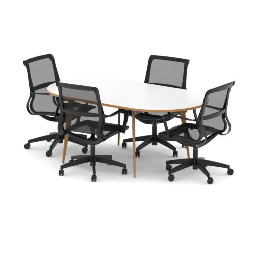 Oslo 1800mm Oval Boardroom Table - with 4 x Lula Chairs Bundle