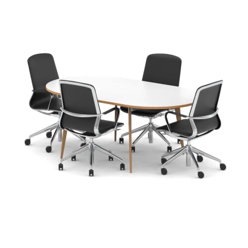 Oslo 1800mm Oval Boardroom Table - with 4 x Lucia Chairs Bundle