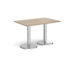 Pisa rectangular dining table with round chrome base