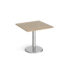 Pisa square dining table with round chrome base