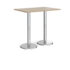 Pisa rectangular poseur table with round chrome bases