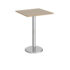 Pisa square poseur table with round chrome base