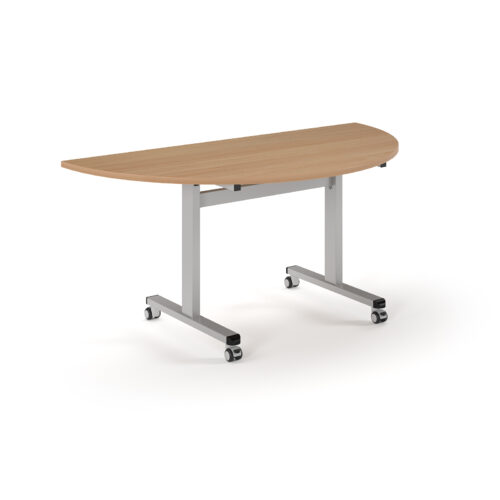 Pro Flip Semi-Circular Table 1600 x 800, Silver Frame
