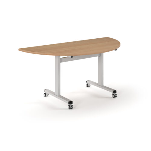 Pro Flip Semi-Circular Table 1600 x 800, White Frame