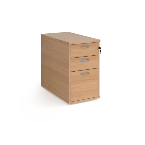 Desk high 3 drawer pedestal with silver handles 800mm deep