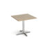 Roma square dining table with 4 leg chrome base