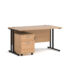 Maestro 25 straight desk 800mm deep with black cantilever frame and 2 drawer pedestal bundle