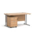 Maestro 25  straight desk - with silver cantilever frame and 2 drawer pedestal bundle