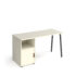 Sparta straight desk 600mm desk with A-frame leg and support pedestal with cupboard door - white