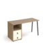 Sparta straight desk 600mm desk with A-frame leg and support pedestal with drawers - kendal oak