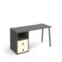 Sparta straight desk 600mm desk with A-frame leg and support pedestal with drawers - onyx grey