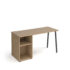 Sparta straight desk 600mm deep with A-frame leg and support pedestal