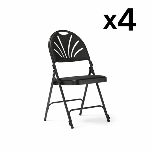 Spira steel folding chair with fabric seat and matching back - 4 Units per box