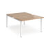 Adapt sliding top back to back desks 1600mm deep - white frame