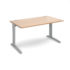 TR10 straight desk 800mm deep - silver frame