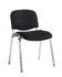 Taurus meeting room stackable chair with chrome frame and no arms - black