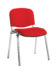 Taurus meeting room stackable chair with chrome frame and no arms - red