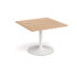 Trumpet base square extension table - white frame