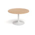 Trumpet base circular boardroom table - white frame