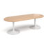 Trumpet base radial end boardroom table - white frame