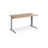 TR10 height settable straight desk 800mm deep - silver frame